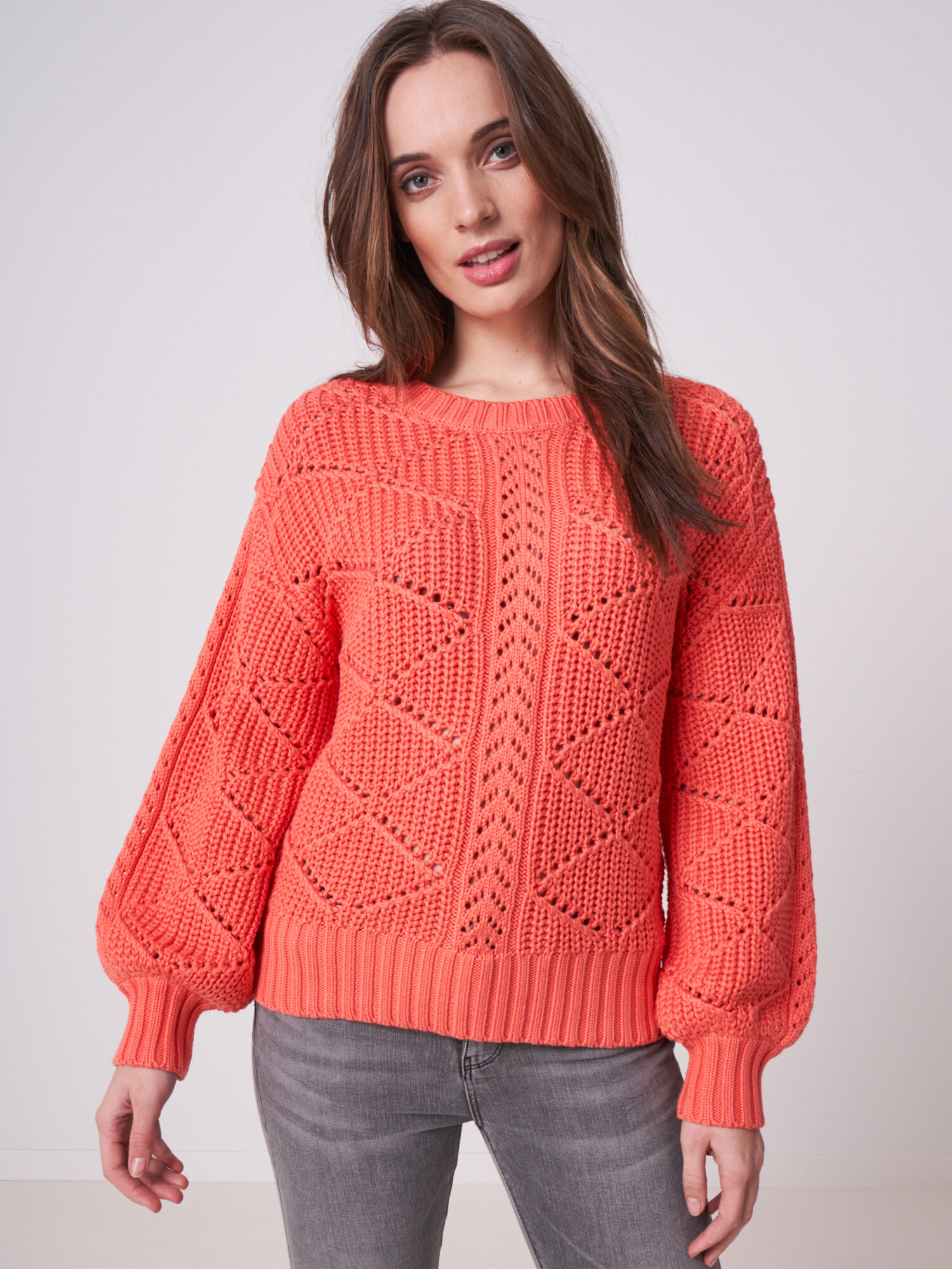 Openwork cotton-blend sweater