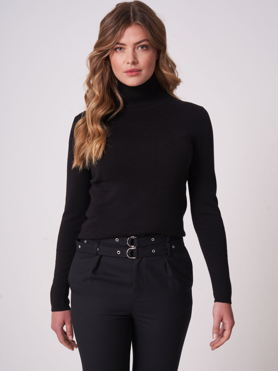 Basic cotton roll neck sweater image number 0