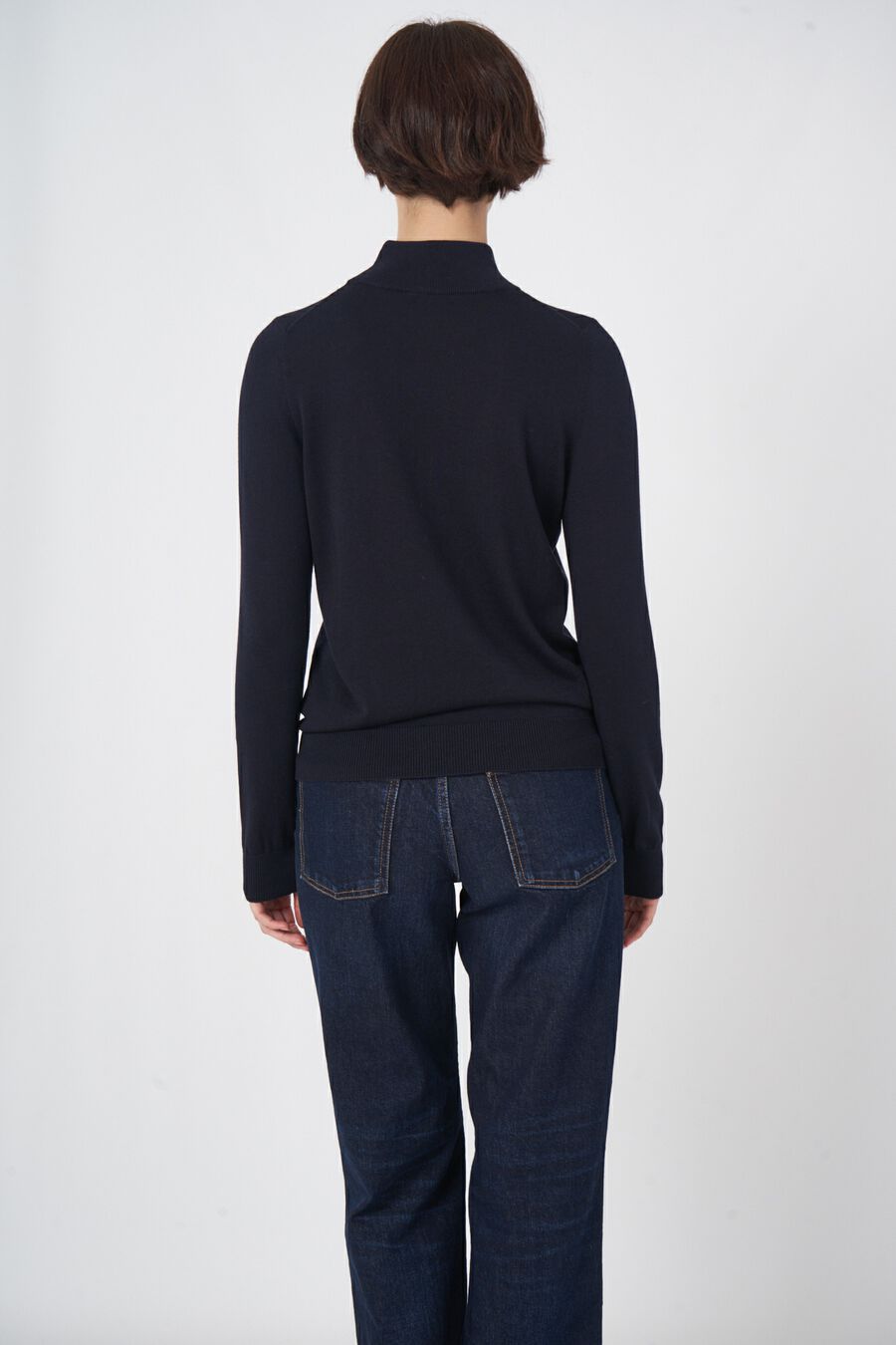 Baumwollmischpullover mit Stehkragen image number 3