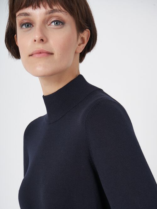 Pull en coton mélangé avec col montant