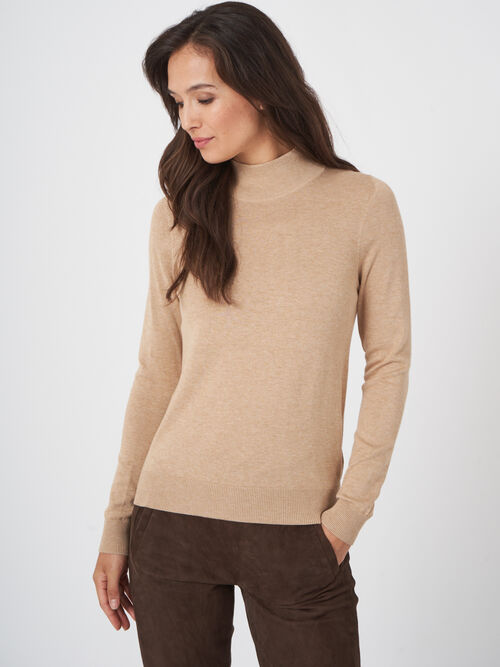 Pull en coton mélangé avec col montant