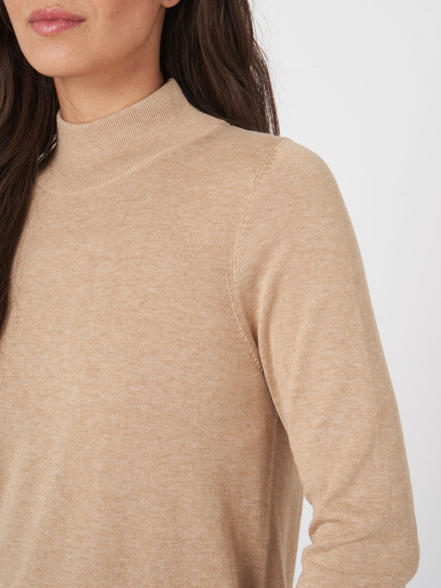 Trui van katoenmix met opstaande kraag image number 2