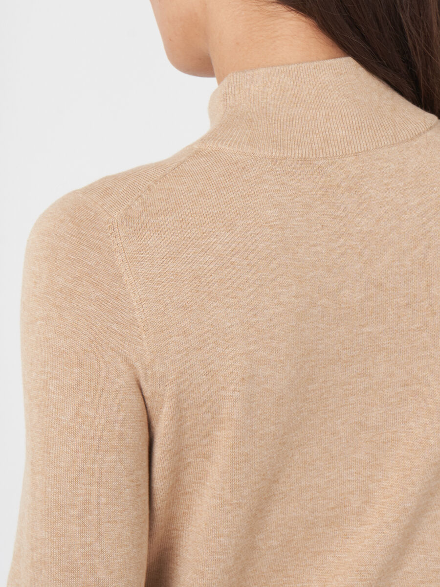 Trui van katoenmix met opstaande kraag image number 3