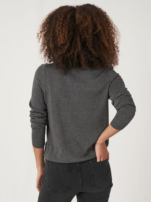 Pull en coton mélangé avec col montant