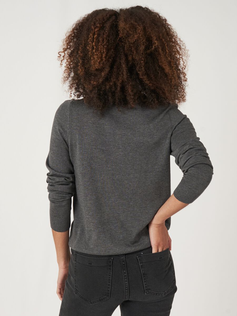 Trui van katoenmix met opstaande kraag image number 1