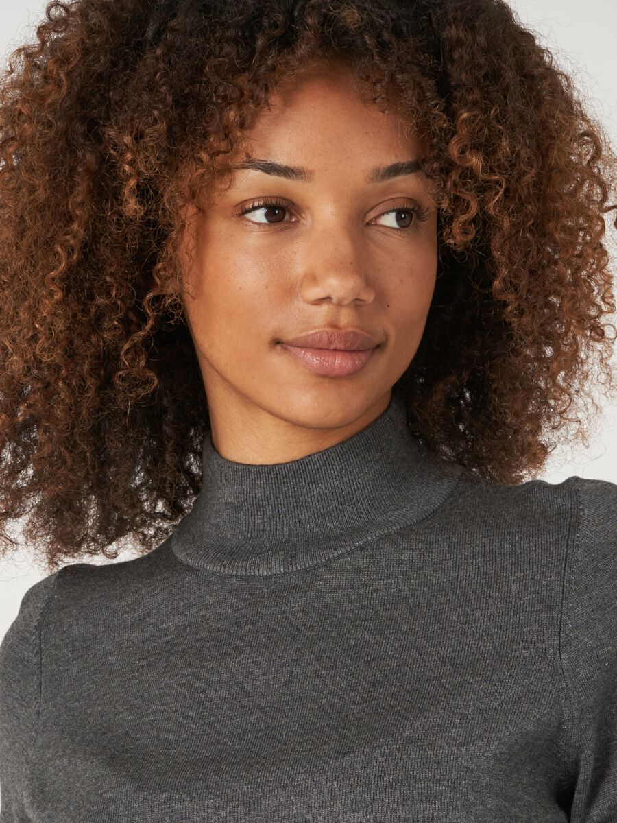 Trui van katoenmix met opstaande kraag image number 3