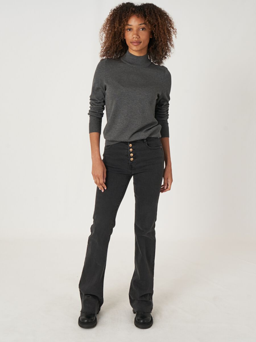 Trui van katoenmix met opstaande kraag image number 4