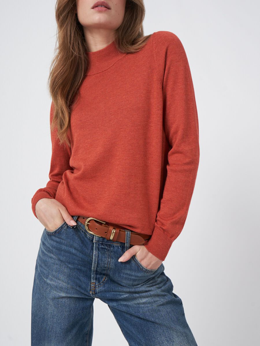 Baumwollmischpullover mit Stehkragen image number 7