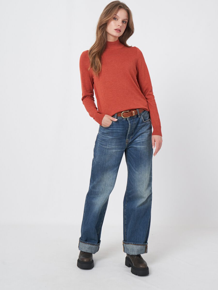 Baumwollmischpullover mit Stehkragen image number 9