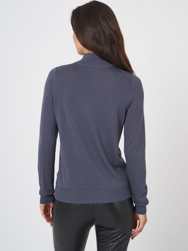 Baumwollmischpullover mit Stehkragen image number 1