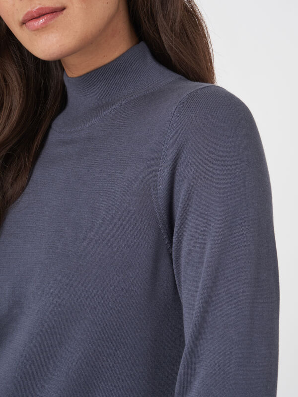 Baumwollmischpullover mit Stehkragen image number 2