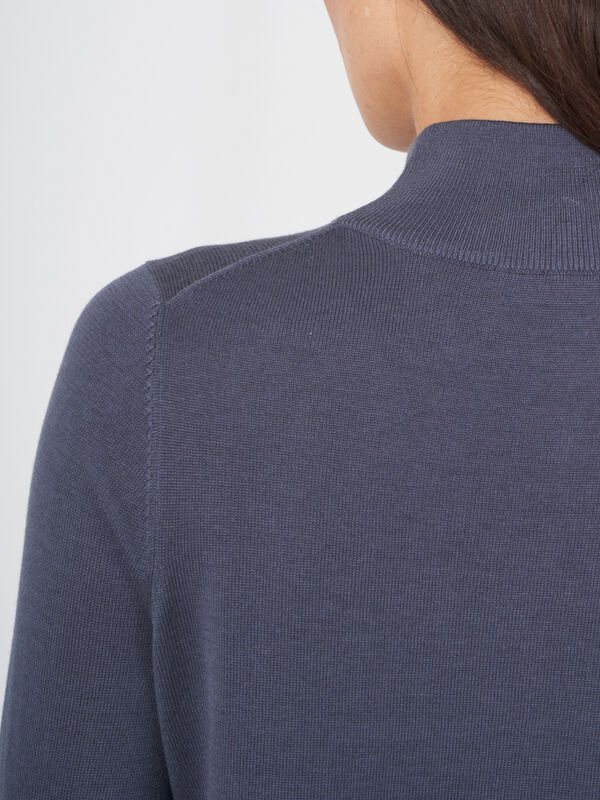 Baumwollmischpullover mit Stehkragen image number 4