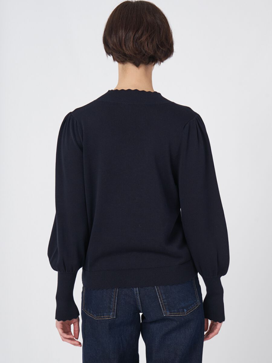 Pullover aus Baumwollmischung mit Puffärmeln image number 1