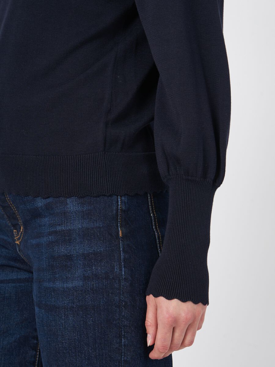 Pullover aus Baumwollmischung mit Puffärmeln image number 4