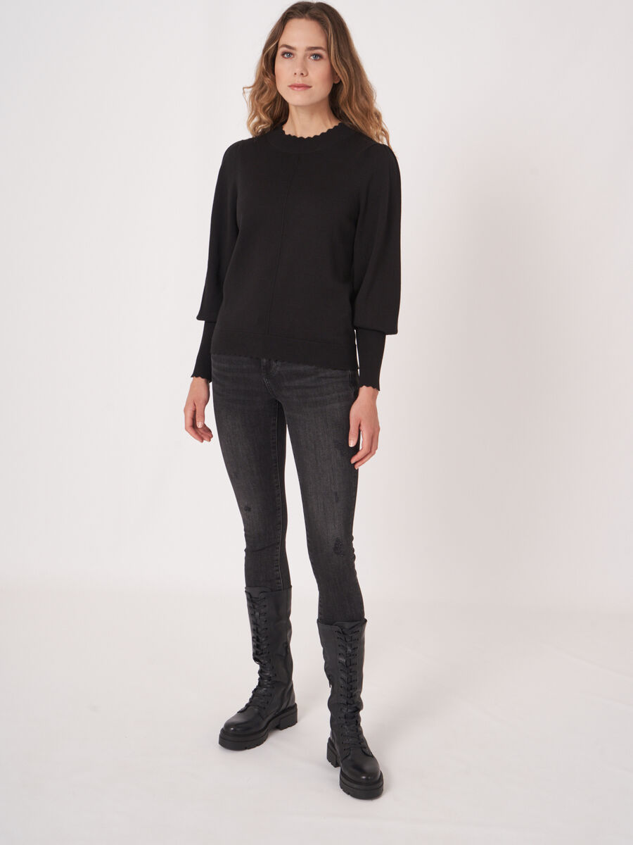 Pullover aus Baumwollmischung mit Puffärmeln image number 22