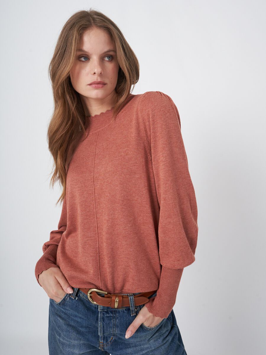 Pullover aus Baumwollmischung mit Puffärmeln image number 15