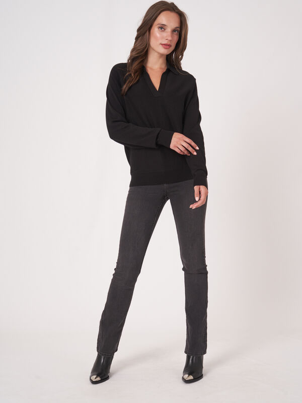 Cotton blend sweater with polo neck image number 10