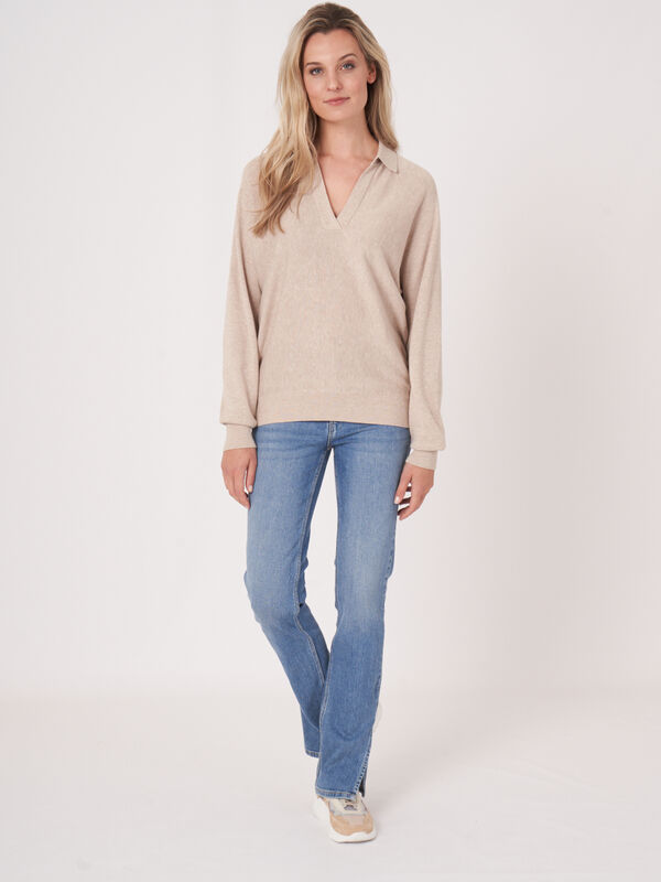 Cotton blend sweater with polo neck image number 16
