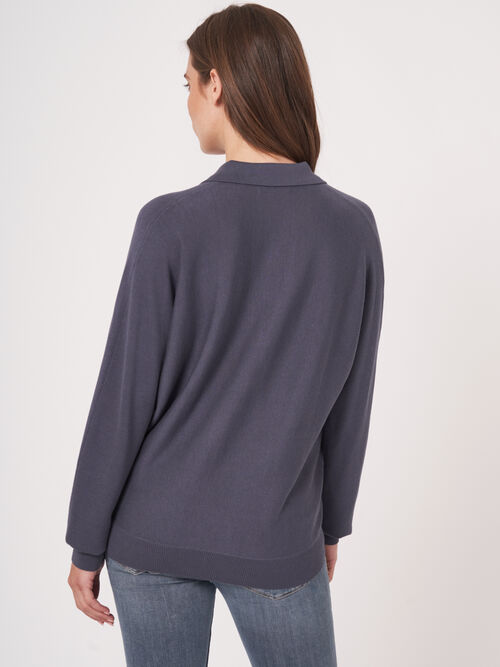 Trui van katoenmix met polokraag