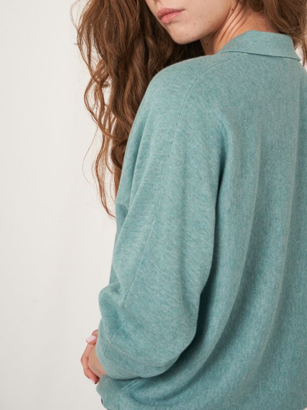 Cotton blend sweater with polo neck image number 4