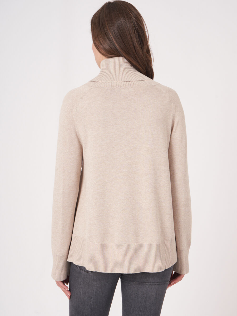 Cotton blend sweater with wide ribbed turtleneck image number 12