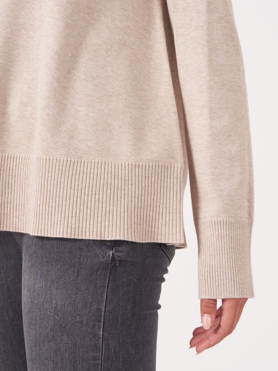 Cotton blend sweater with wide ribbed turtleneck image number 14