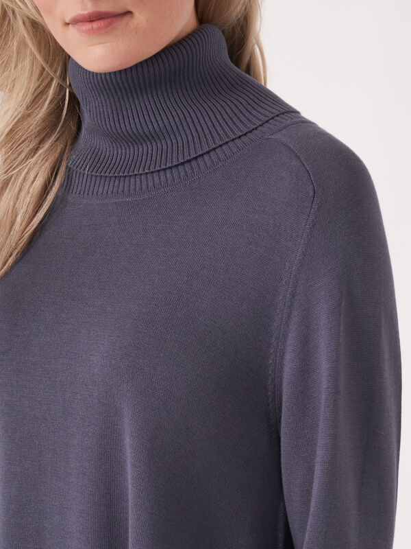 Trui van katoenmix met brede geribde rolkraag image number 3