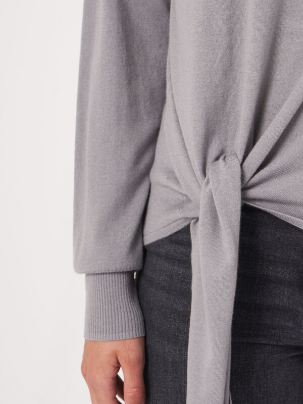 Pull en cachemire avec ourlet &agrave; nouer image number 2