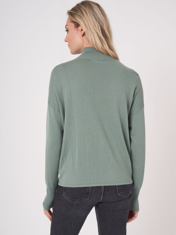 Cashmere blend sweater with tie hem image number 2
