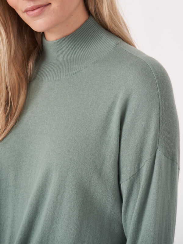 Cashmere blend sweater with tie hem image number 5