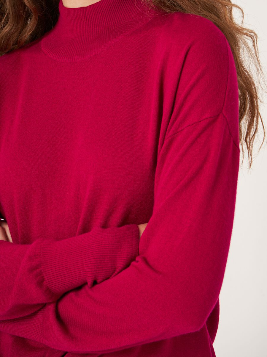 Cashmere blend sweater with tie hem image number 4