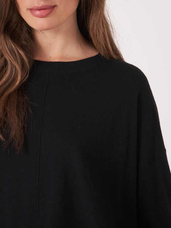 Oversized cashmere blend sweater with dividing seam image number 2