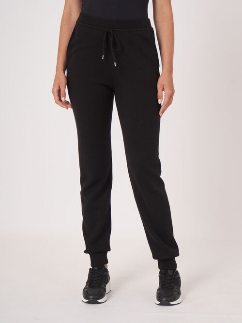 Rechte gebreide broek van katoenmix