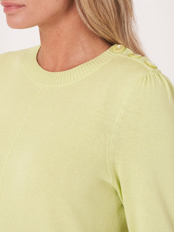 Trui van katoenmix met korte mouwen image number 2