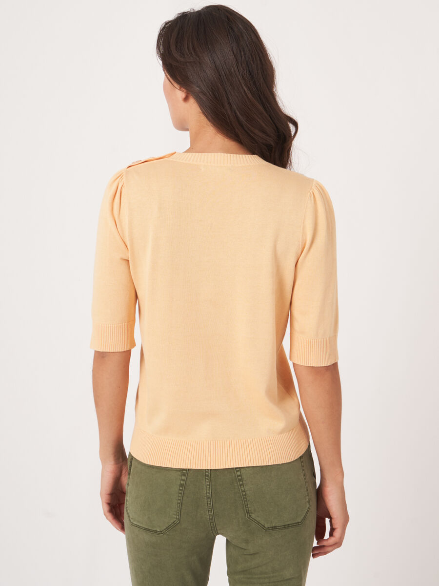 Short sleeve cotton blend sweater image number 2