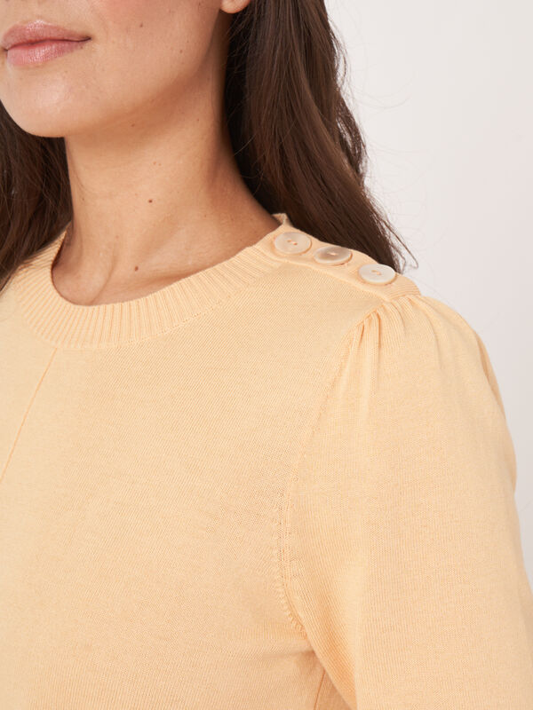 Short sleeve cotton blend sweater image number 4