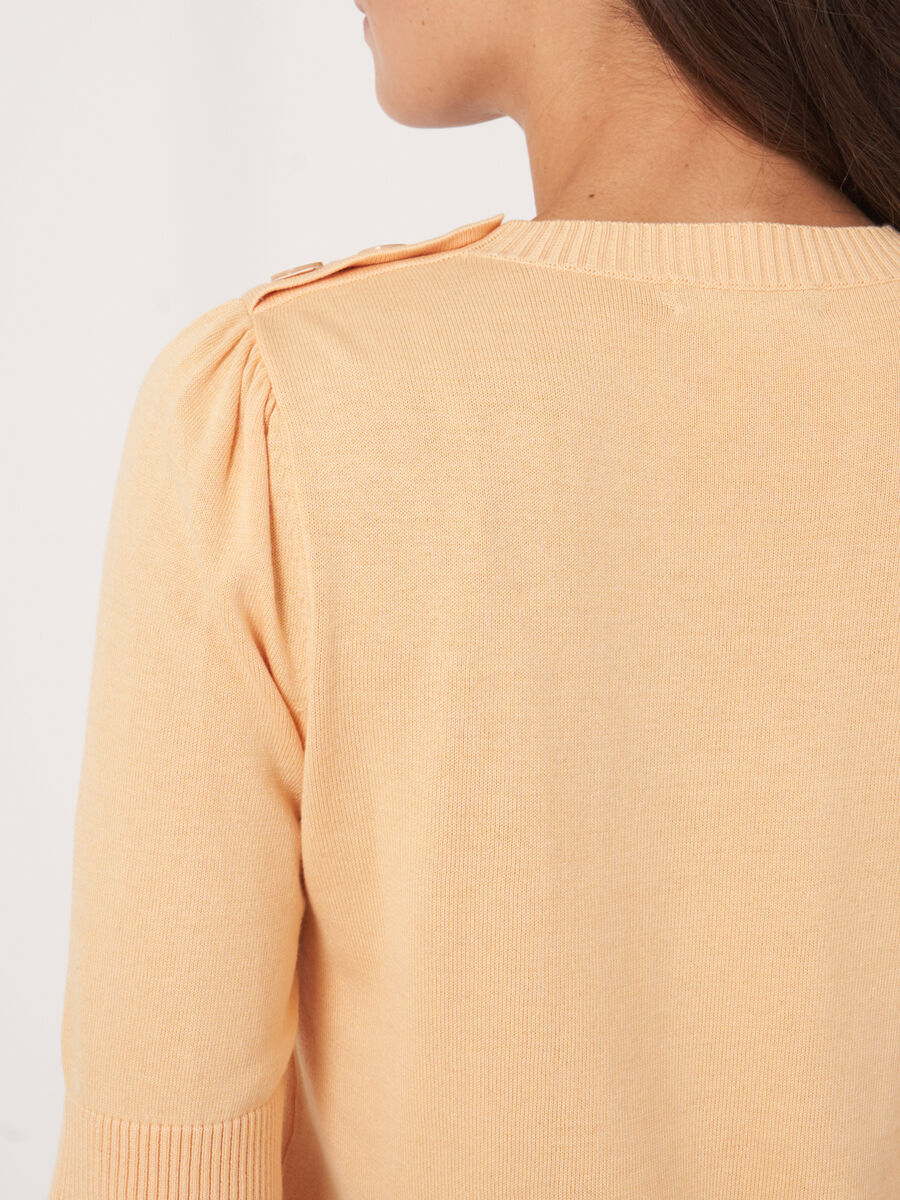 Short sleeve cotton blend sweater image number 5