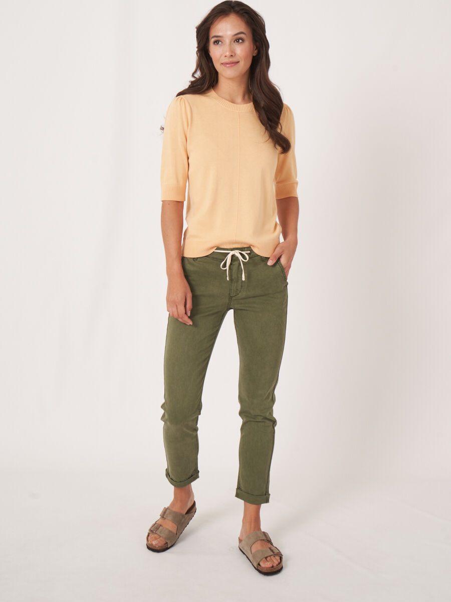 Short sleeve cotton blend sweater image number 6