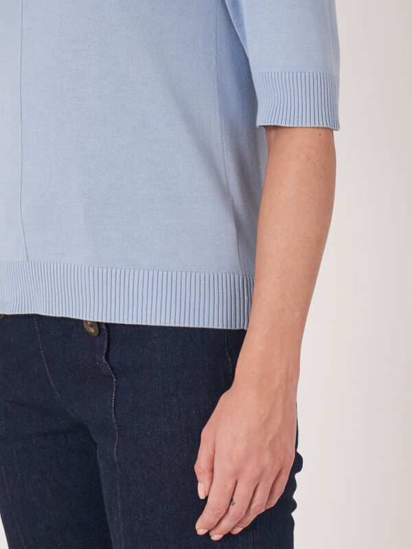 Kurzarm-Pullover aus Baumwollmischung image number 2