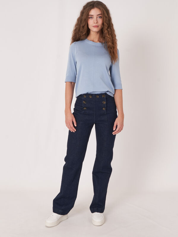 Kurzarm-Pullover aus Baumwollmischung image number 5