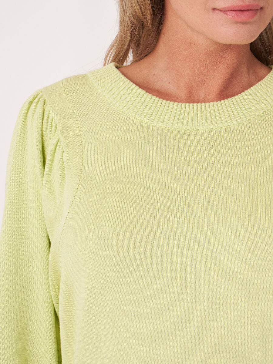 Pull à manches bouffantes en coton mélangé image number 5
