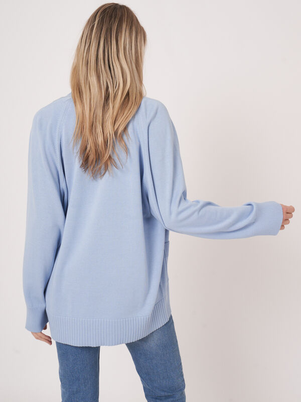 Cardigan à col châle et poches en coton mélangé image number 1