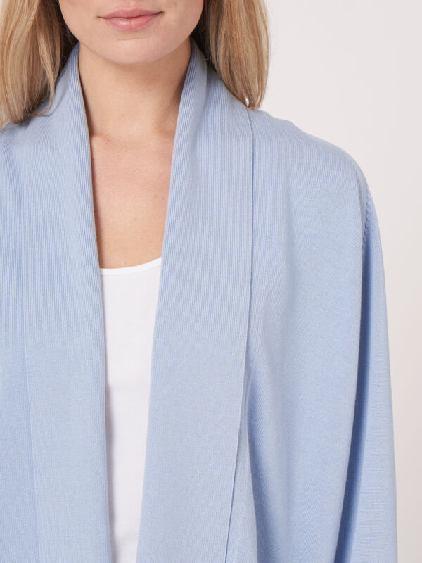 Cardigan à col châle et poches en coton mélangé image number 2