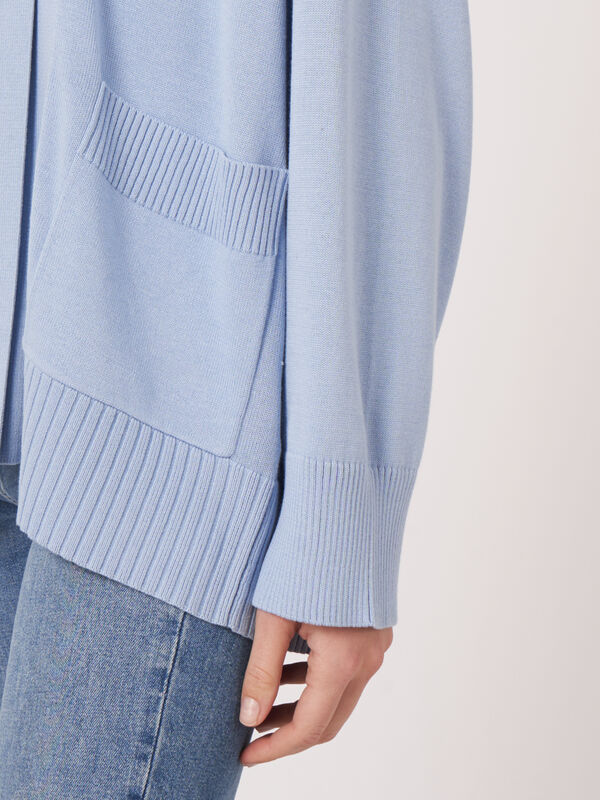 Cardigan à col châle et poches en coton mélangé image number 3