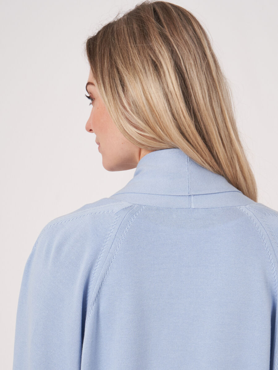Fein gestrickte Baumwollmischung Strickjacke mit Schalkragen und Taschen image number 4