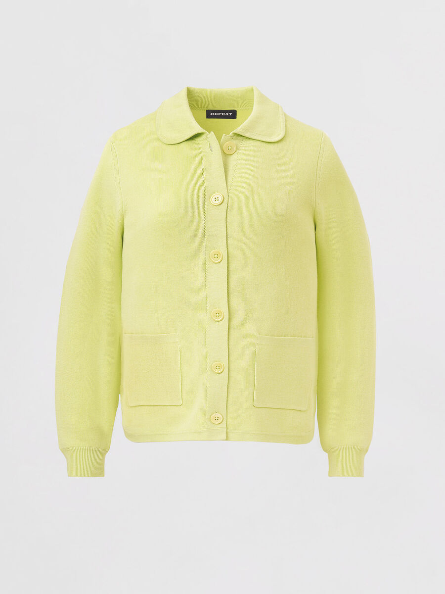Gebreid vest met overhemdkraag en zakken image number 1