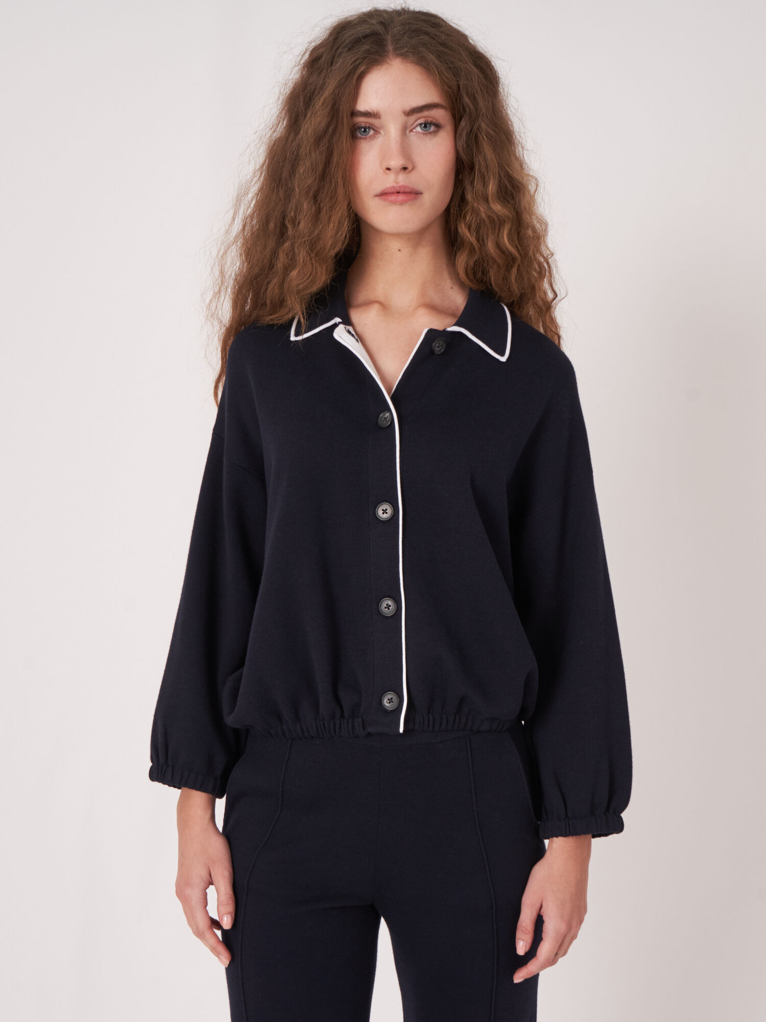 WOMEN´S POLYESTER DOUBLE CLOTH SHIRT CARDIGAN