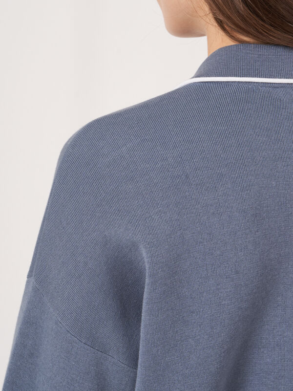 Strickjacke mit Hemdkragen und kontrastierendem Saum image number 5