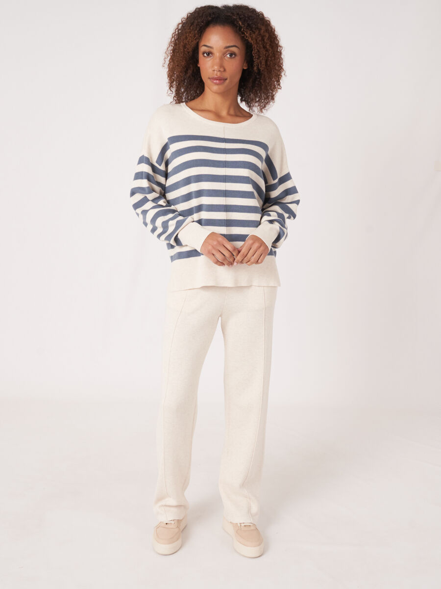 Pantalon de détente en tricot en coton mélangé  image number 3