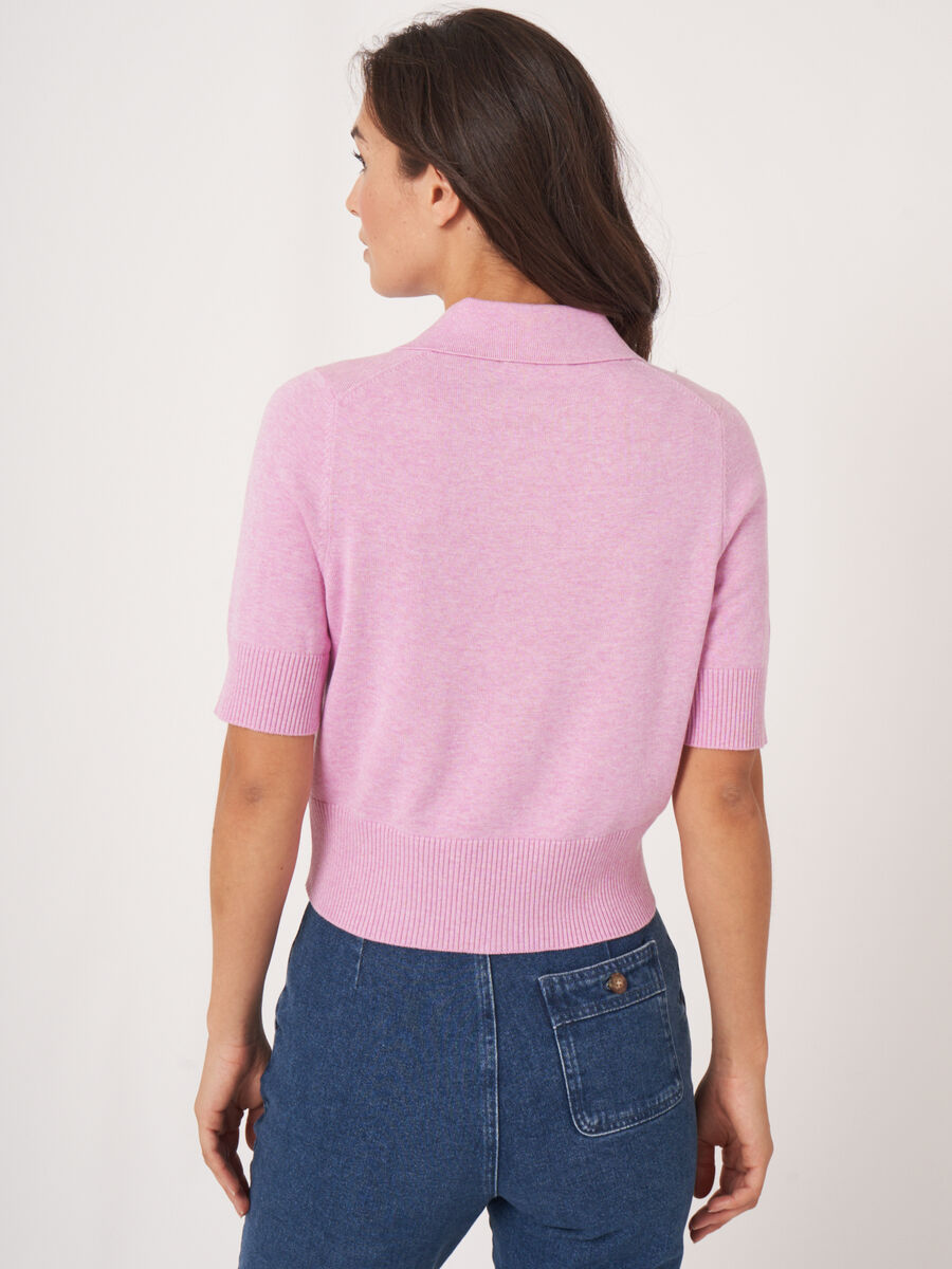 Gebreid vest met korte mouwen en polokraag image number 2